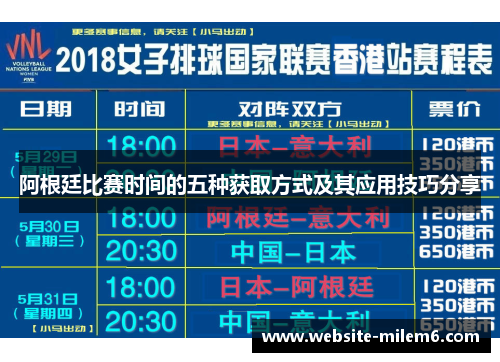 阿根廷比赛时间的五种获取方式及其应用技巧分享